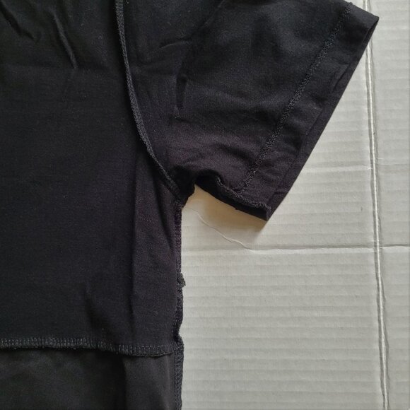 Zara Man black t-shirt short sleeved top with faux leather patches size small - Picture 6 of 10